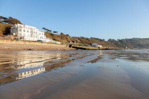 The View Of Pilots Point And The Waterfront Restaurant At Low Tide